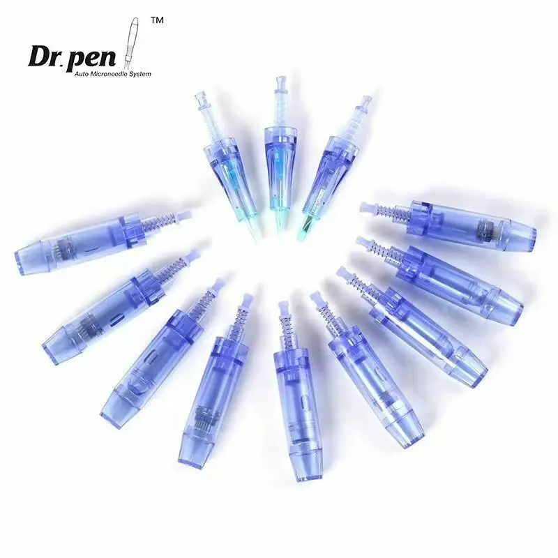 FDA 10 Chiếc Xanh Dương Dr. Pen Ultima A1 Kim Hộp Da Đổi Mới Microneedle Derma Bút Thay Thế Hình Xăm Đầu
