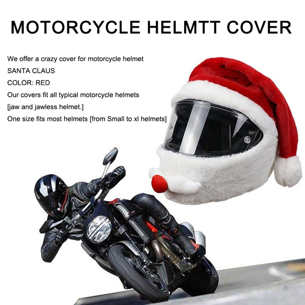 Santa Claus Nativity Xmas Hat for Men's Motorcycle Helmets Full Face Elastic Motorcycle Helmet Cover Accessories
