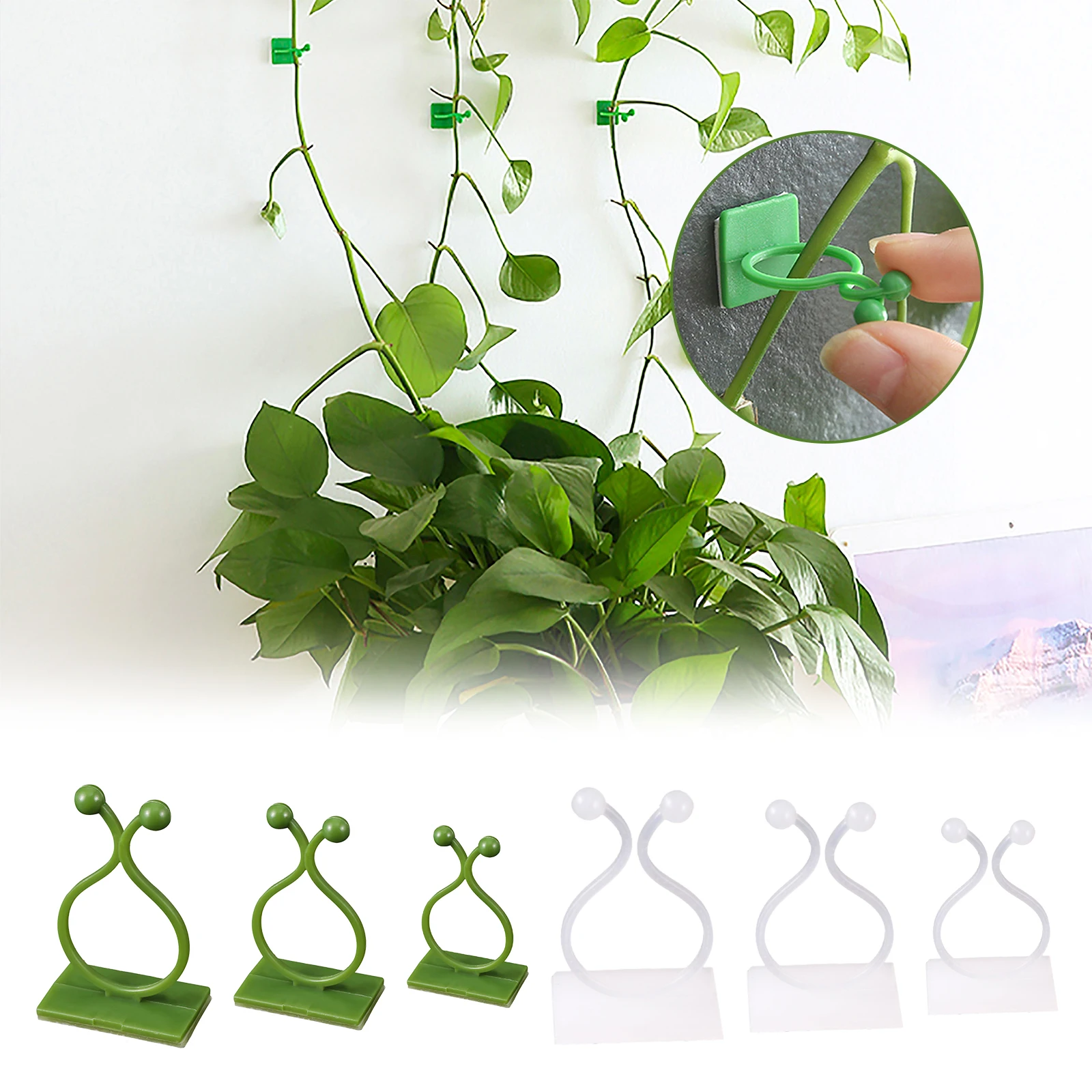 10/20PCS Plant Climbing Wall Fixture Clips Self-Adhesive Vine Buckle Hooks Sticky Rattan Clamp Fixators Invisible Fixing Devices