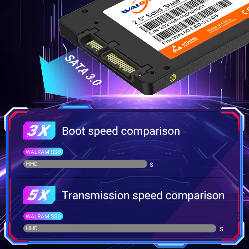 Walram 1 テラバイト SSD 2.5 SATA 3 SSD 120 ギガバイト 128 ギガバイト 240 ギガバイト 256 ギガバイトハードディスク内部ラップトップ HDD 480 ギガバイト 512 ギガバイトソリッドステートドライブ PC デスクトップ用