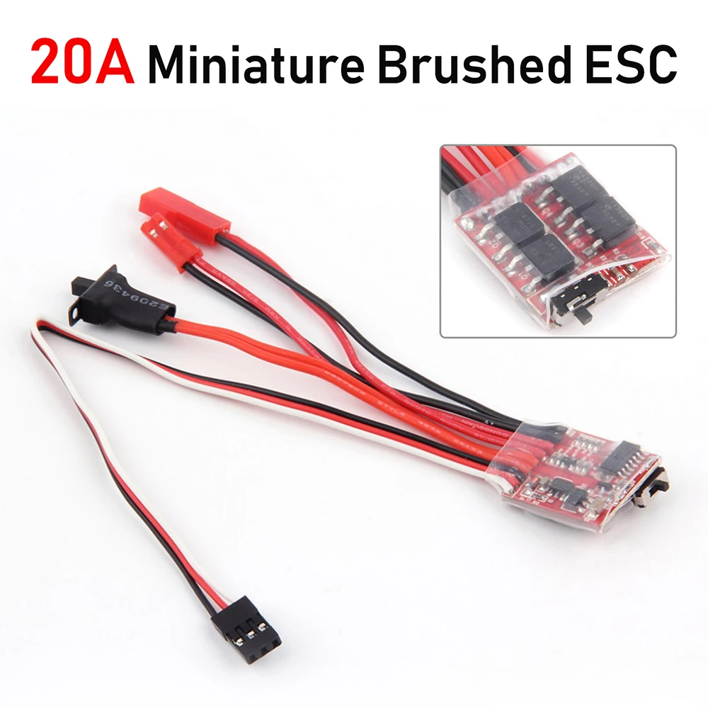 Micro ESC 20A 30A Brushed ESC RC ESC Electric Speed Controller 2S 4~8v for DIY Mini 1/16 1/18 1/24 RC Car Boat Tank w/Brake