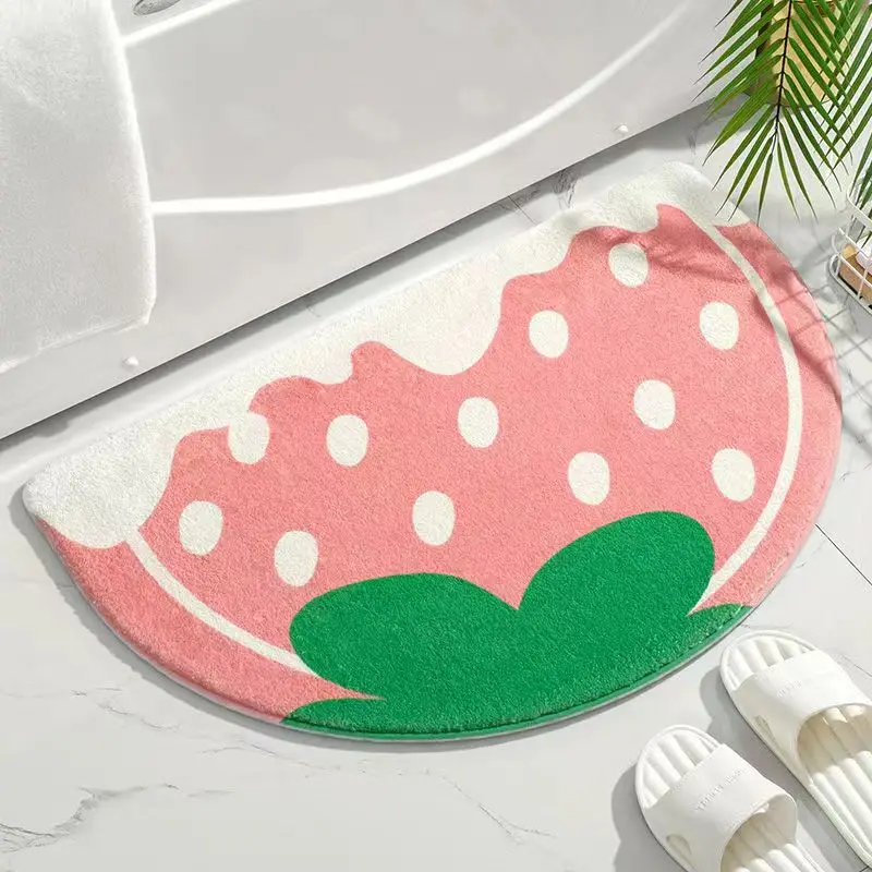 VIKAMA-alfombrilla semicircular Simple de Cachemira de imitación para baño, tapete impermeable para el hogar, sala de estar, dormitorio, puerta