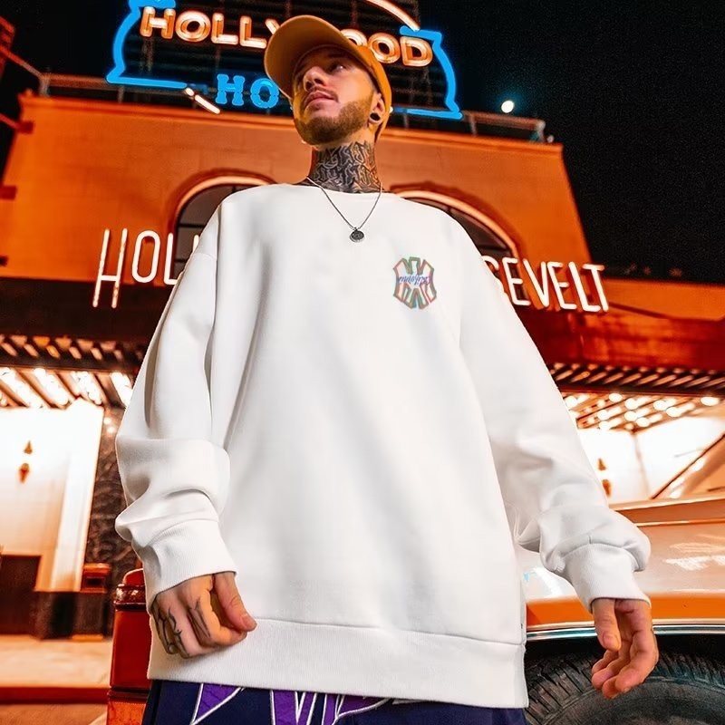 Style américain Style Baseball marque à la mode imprimé Cool Guy tenue hommes sweats haute rue pull décontracté