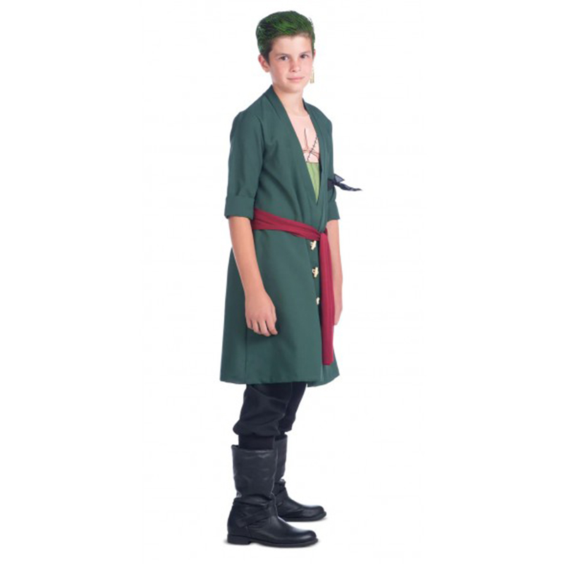 Аниме мальчик Ророноа Зоро косплей соломенная шляпа мышечный костюм Луффи для детей