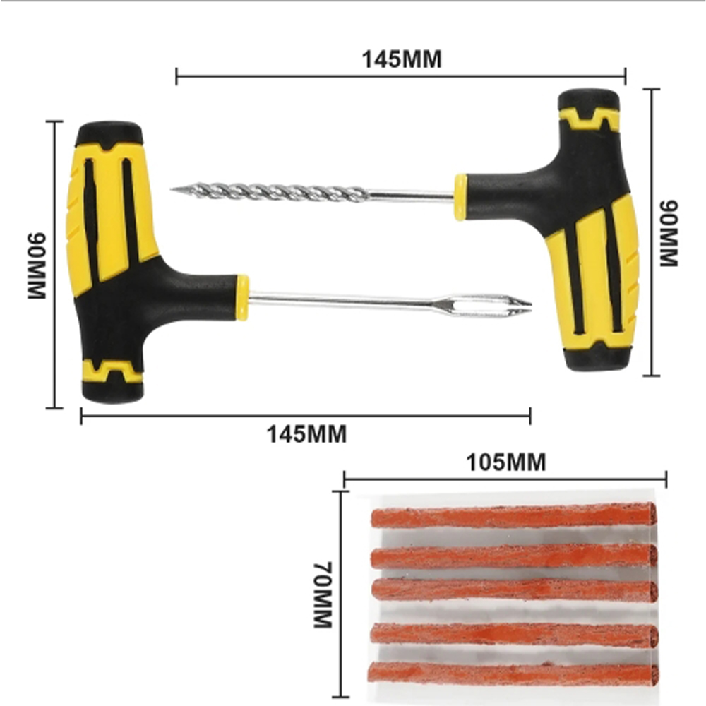 Ferramenta de reparo de pneus de carro, kit de reparo de pneus, conjunto de ferramentas de cravejado, bicicleta automática, pneu sem câmara de ar, plugue de punção, ferramentas de garagem com tira de borracha