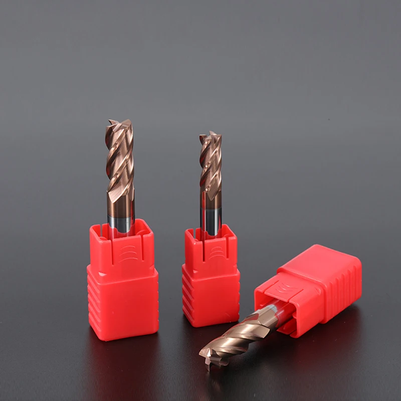 HRC55 คาร์ไบด์ End Mill 1-20 มม.4 ขลุ่ยเครื่องตัดโลหะผสมเคลือบทังสเตนเหล็กตัดเครื่องมือ CNC maching Endmills