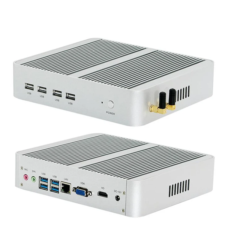 Mới nhất Kaby Lake R 8Gen Quạt Không Cánh Mini PC I7 8550u Intel UHD620 Win10 Quad Core 8 Threads DDR4 2133 2400 NUC Chuyền máy tính