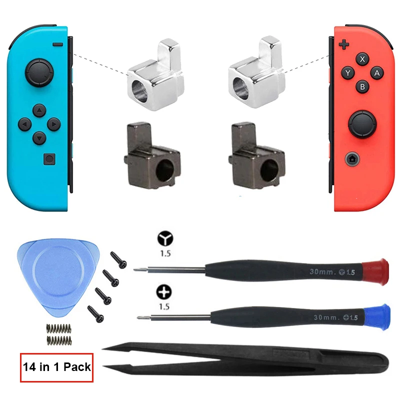 Accesorios de juego NS Switch, hebillas de bloqueo de Metal con herramientas de apertura para Switch/Kit de reparación de repuesto de controlador Joy Con OLED
