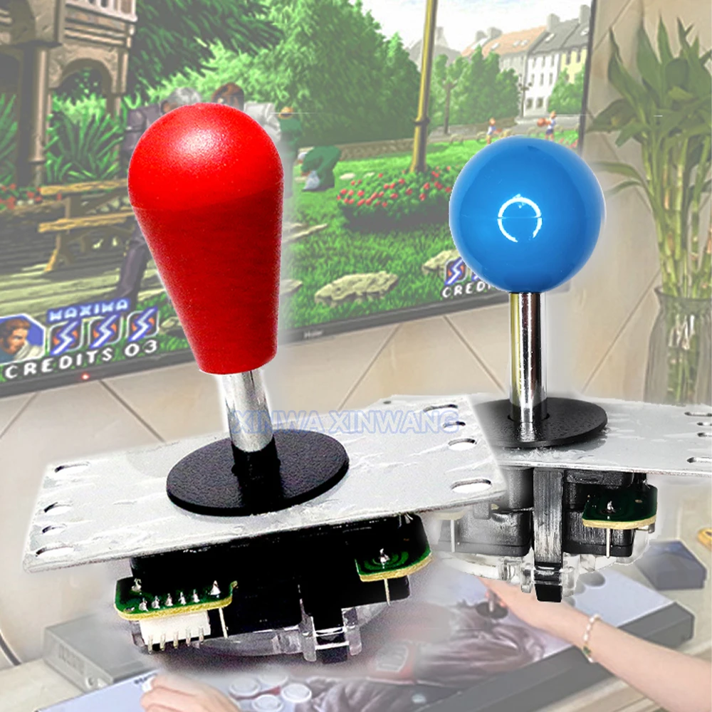 Kopie Sanwa Joystick 8 Weg Arcade Stick Battop Runde Top 5 Pins Stecker Für USB Board PC Spielkonsole DIY Richtung Controller