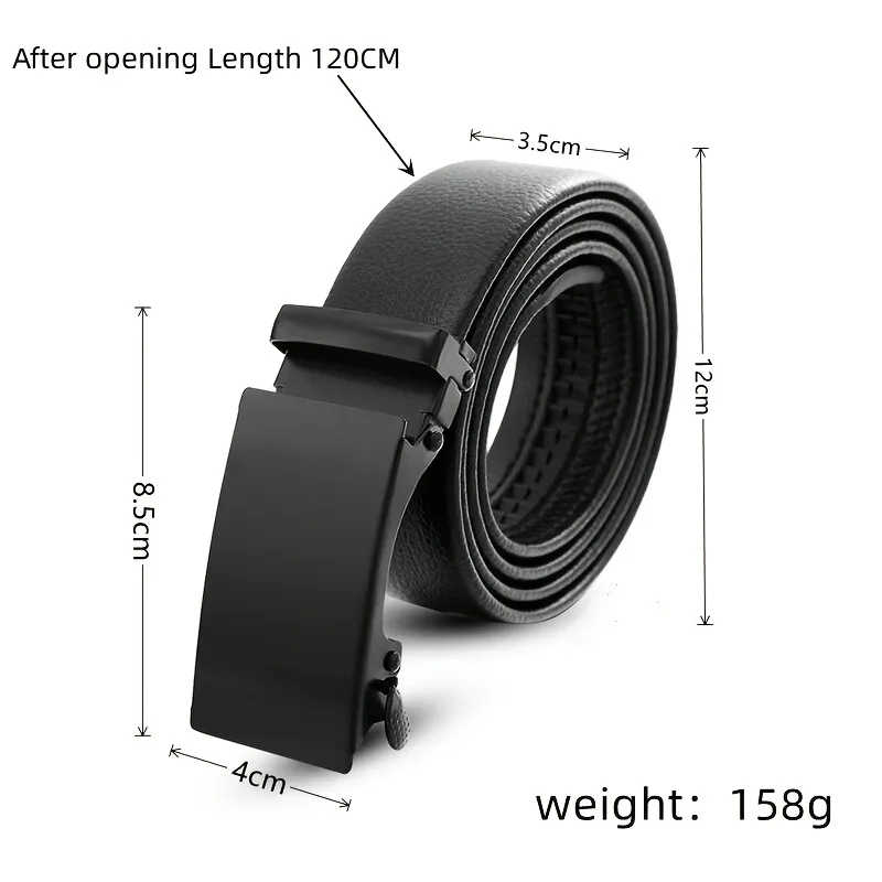 Cinturón de PU con hebilla automática de alta calidad para hombre, cinturón informal de negocios sencillo, regalos de cumpleaños a la moda