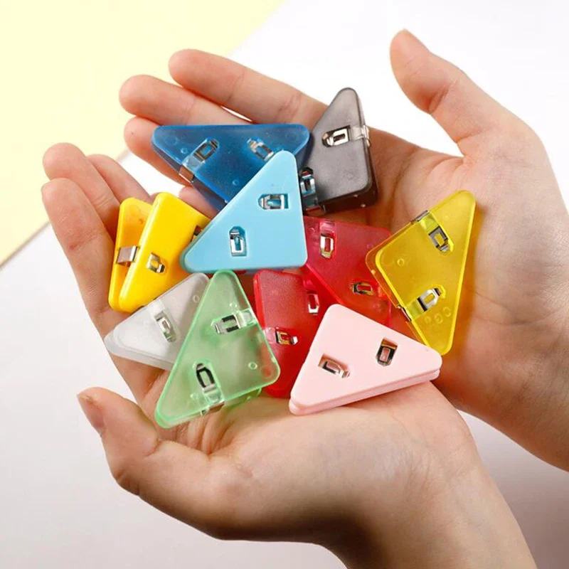 10 Chiếc Tam Giác Góc Kẹp Set Bộ Nhiều Màu Sắc Trang Giá Đỡ Kẹp Giấy Tập Tin Chỉ Số Hình Kẹp Văn Phòng Bàn Học Tổ Chức