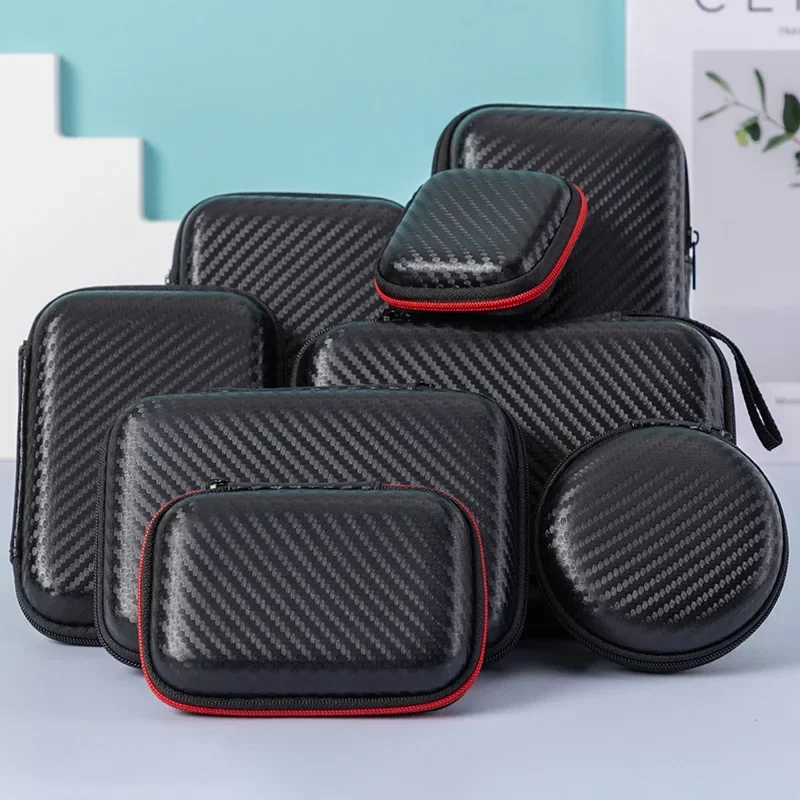 Elegante bolsa de almacenamiento de cables de datos para auriculares Eva, cargador portátil Simple, caja con cremallera para auriculares