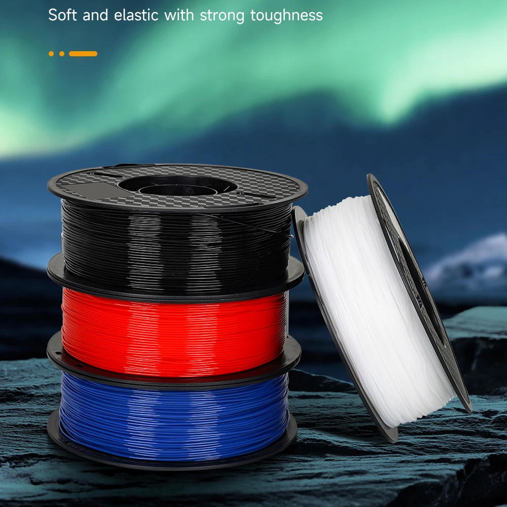 KINGROON 3D-Drucker-Filament, TPU, 1 kg, 1,75 mm, weiches, flexibles 3D-Druckmaterial, hohe Belastbarkeit, TPU-Kunststoff, Nettogewicht 1 kg/Rolle