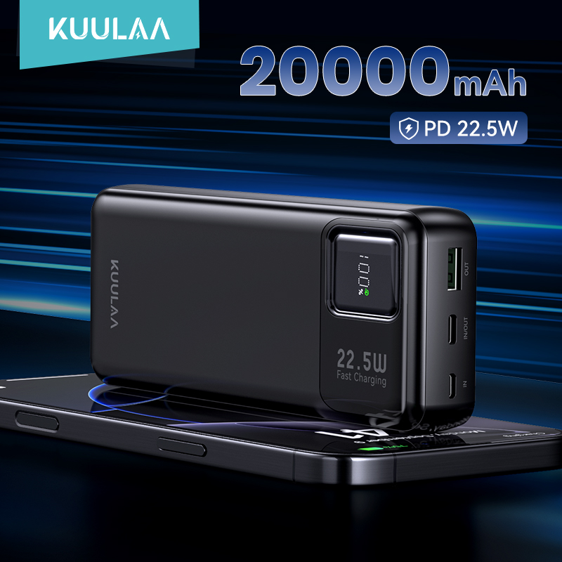 KUULAA 20000 мАч Power Bank Портативный внешний аккумулятор 22,5 Вт Портативное зарядное устройство с быстрой зарядкой для iPhone xiaomi redmi poco Powerbank