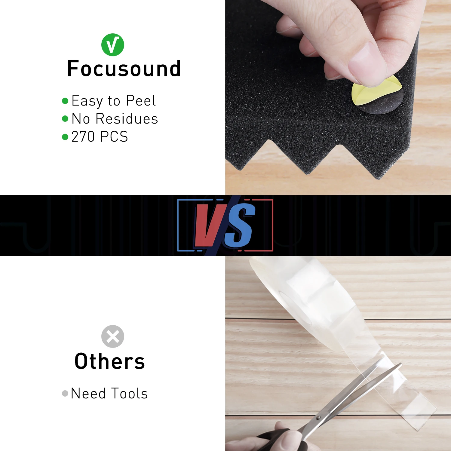 50 Pack Acoustic Foam Panels 1" x 12" x 12" Sound Proof Foam Panles High Desnsity and Fire Resistant Soundproof Panels for Home