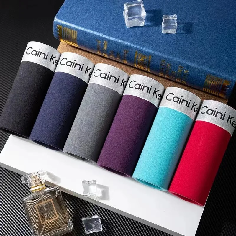 5pcs/Lot Men's Underwear Sexy Boxer High Quality Fabric Underwear Breathable Comfortable Men's Fashion Solid Color Men's Shorts