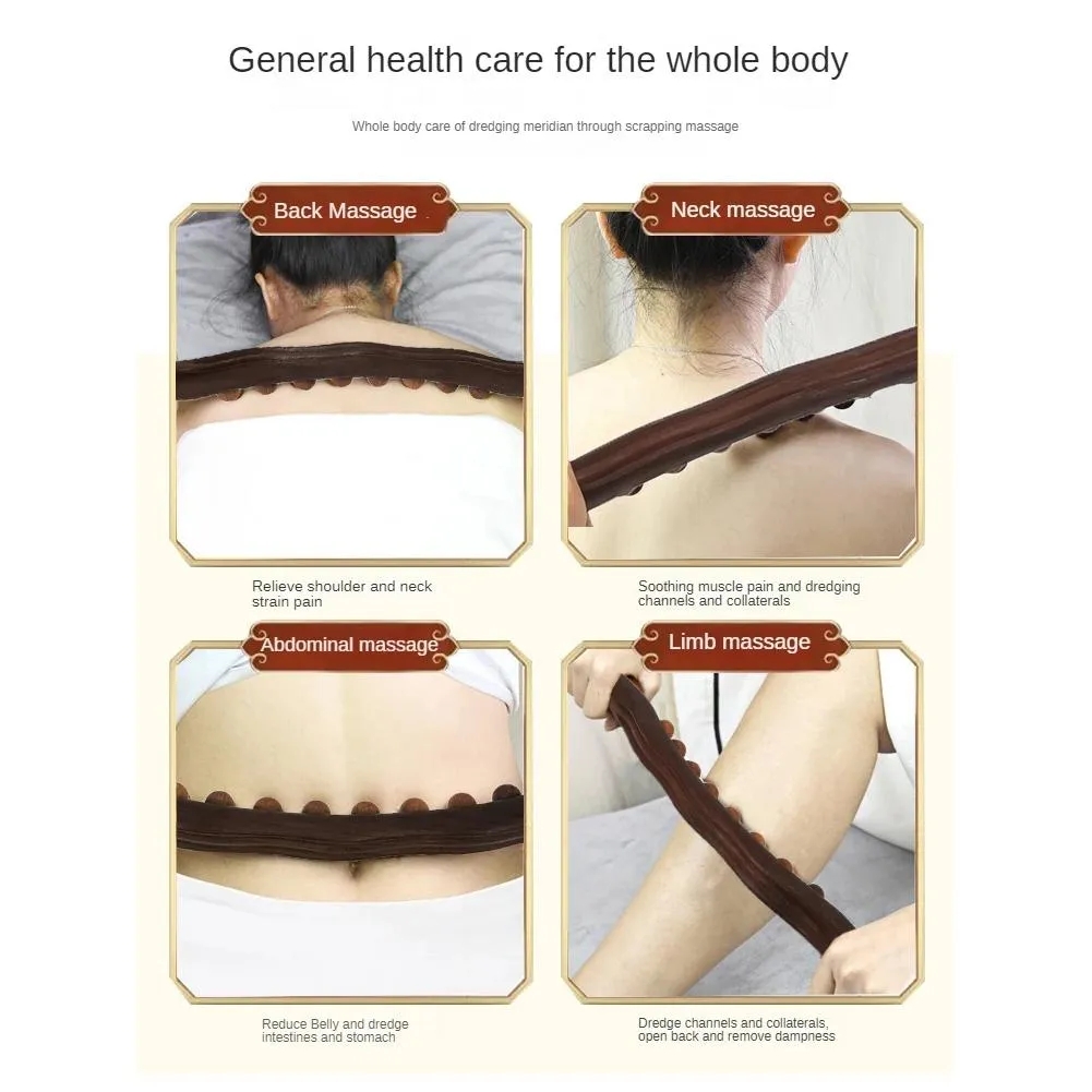 ไม้ GuaSha Stick Beech ไม้ Therapy กลับไหล่คอเอวเครื่องมือนวดไขมัน Burner Meridian Cellulite Scraper Body Slimming