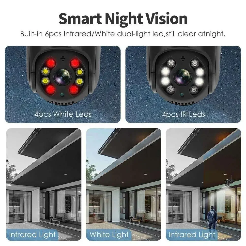 4K 8MP PTZ Wifi IP Kamera Outdoor Wireless mit 4X Digital Zoom AI Menschliche Erkennung H.265 P2P Audio 1080P Sicherheit CCTV Kamera