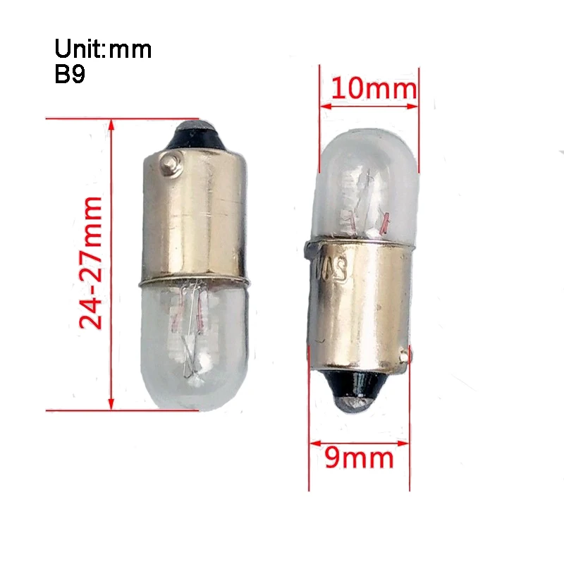 10 Chiếc E10 B9 6.3V 12V 24V 30V 36V Bóng Đèn Mini Cho Máy Indicateor Ánh Sáng