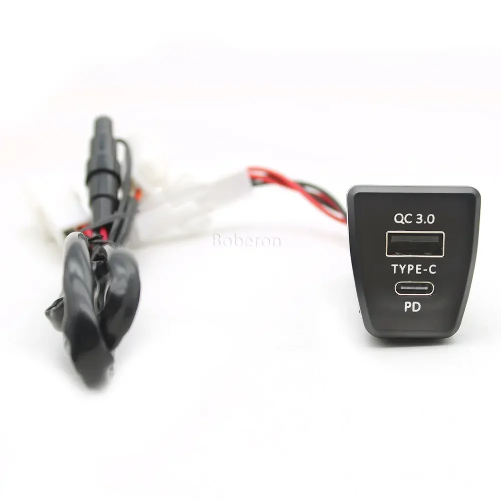 Car Fast Charger QC3.0 USB Type-c Interface Adapter Charging Interface Socket for Toyota Rav4 2020 2021 Auto Accessories