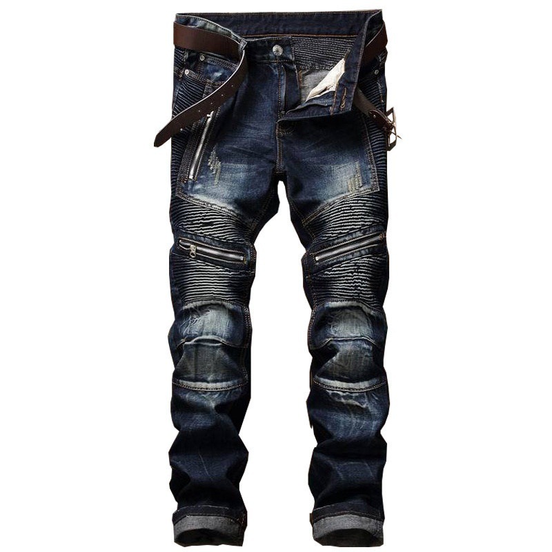 Punk Street Style Zerrissene Dünne Jeans Männer Vintage Waschen Feste Denim Hosen Herren Casual Slim Fit Bleistift Denim Löcher Hosen 2024