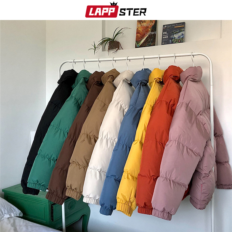 LAPPSTER Mannen Harajuku Kleurrijke Bubble Jas Winterjas 2025 Heren Streetwear Hip Hop Parka Koreaanse Zwarte Kleding Puffer Jassen