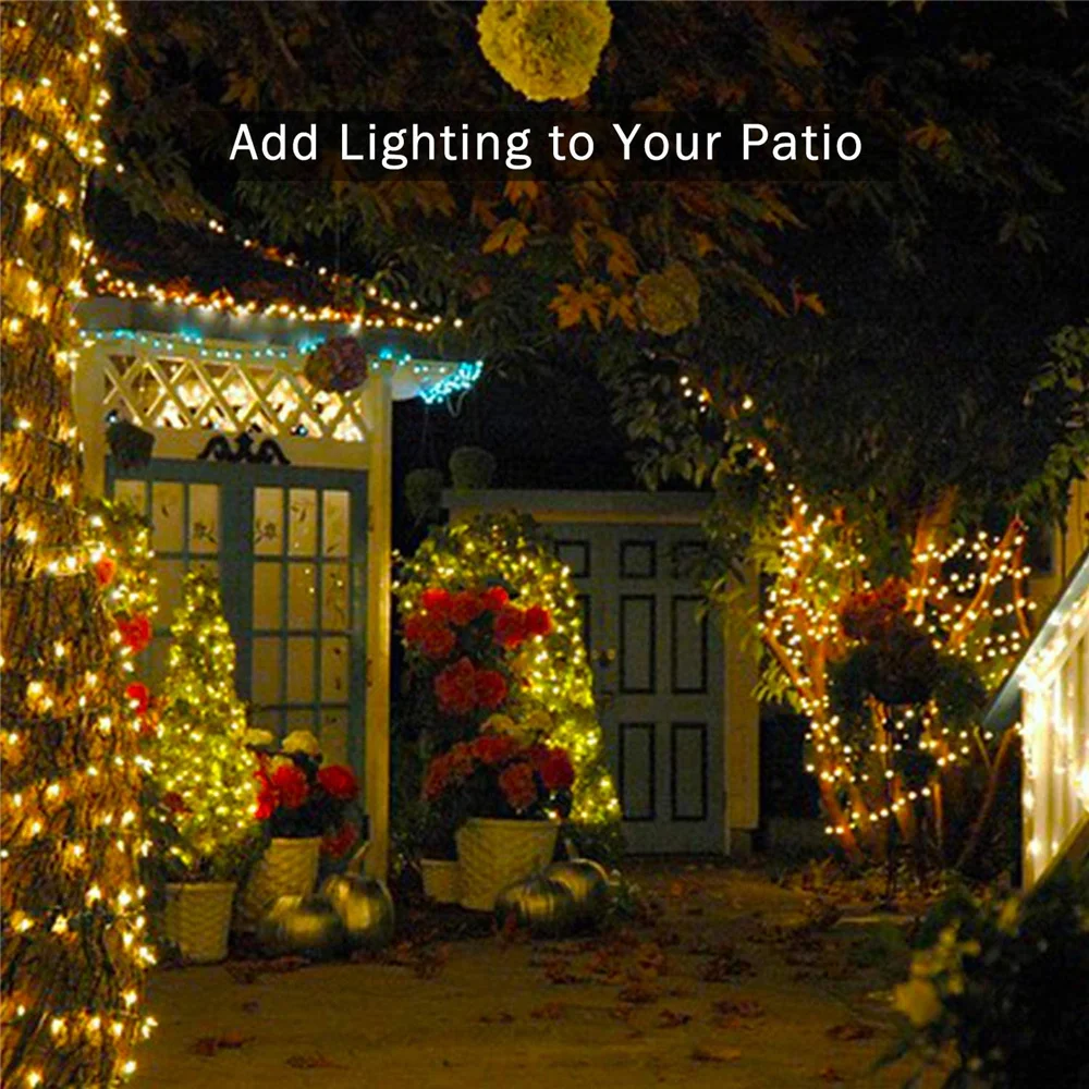 คริสต์มาสไฟ 5M 10M 20M 30M 50M 100M LED String Fairy Light 8 โหมดคริสต์มาสไฟสําหรับงานแต่งงานวันหยุดไฟ