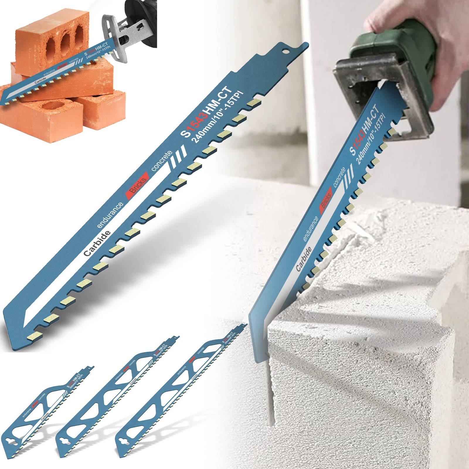 Ostrze do piły szablastej 10/12/18/20 cali uniwersalne ostrze do cięcia piłą szablastą do cięcia muru, cementu i paneli kompozytowych