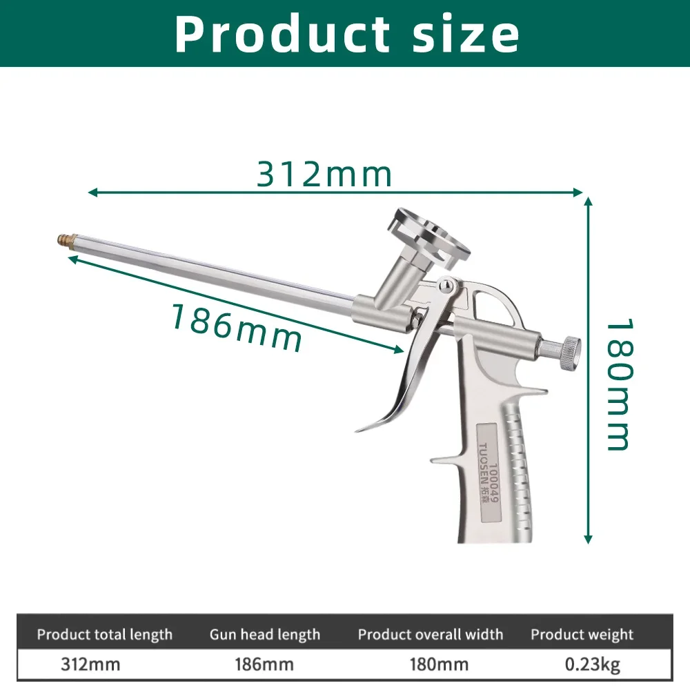 Foam Expanding Spray Gun All Metal Polyurethane Foam Sealant Foaming Jet Glue Gun Manual Sealant Caulking Tool House Renovation