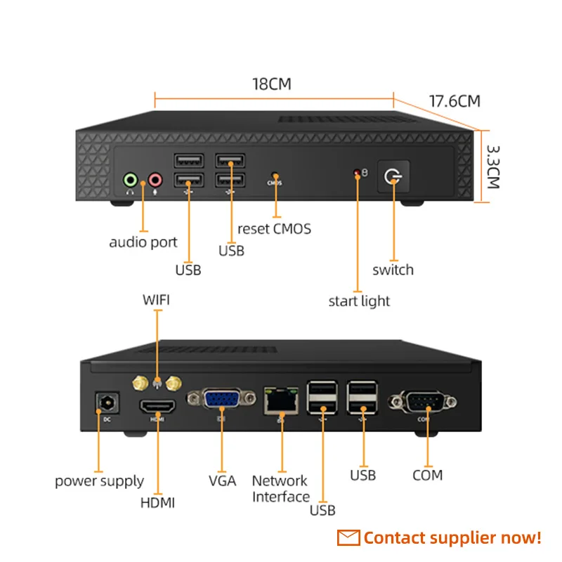 TexHoo-Mini PC com ventilador, Intel Core i3, i5, i7, HM65, Linux, Win7, Win10, Wi-Fi, Bluetooth, pessoal, escritório, negócio, atacado