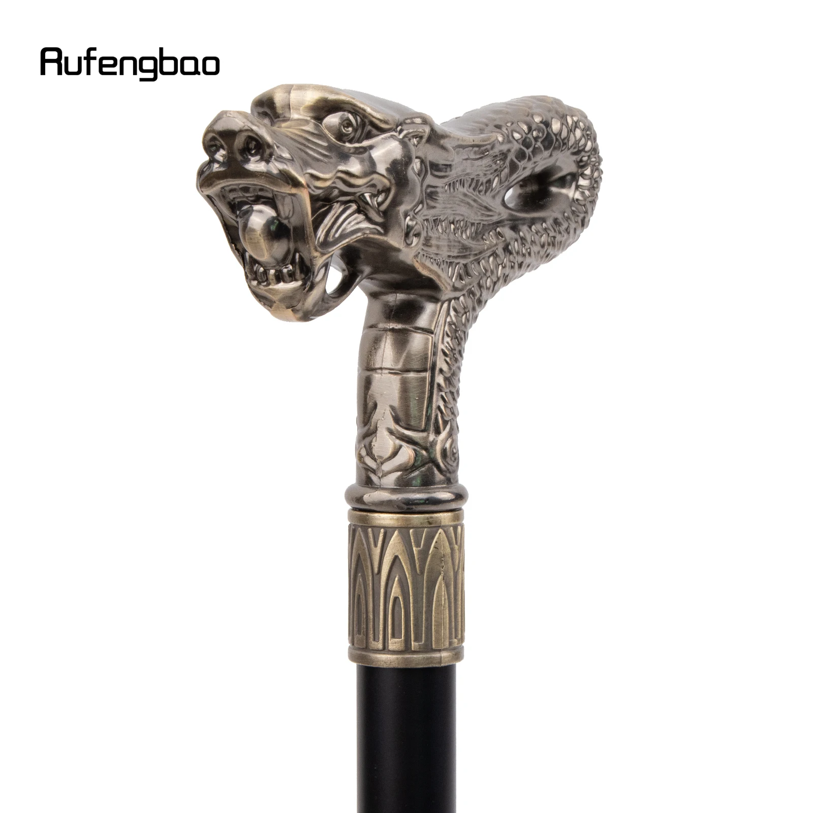 Cabeça de dragão de cobre moda bengala decorativa vara cospaly festa vintage elegante bengala crosier 92cm