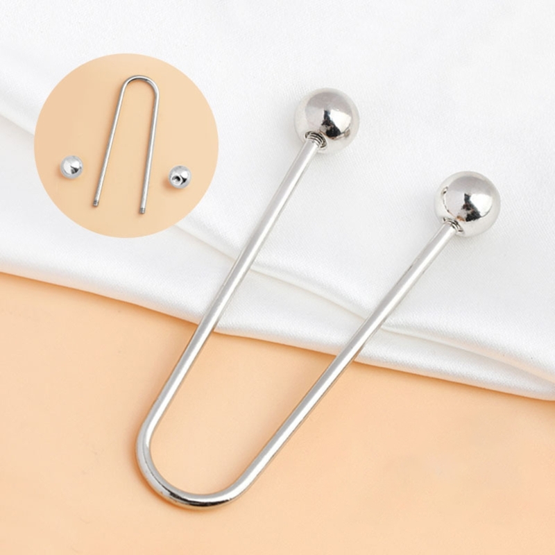 Bộ 2 Kim Loại Thanh Lịch Xoắn Ốc Khóa Đầu Thổ Cẩm Ngăn Chặn Tủ Quần Áo Trục trặc Sửa Quần Áo Nút Kẹp