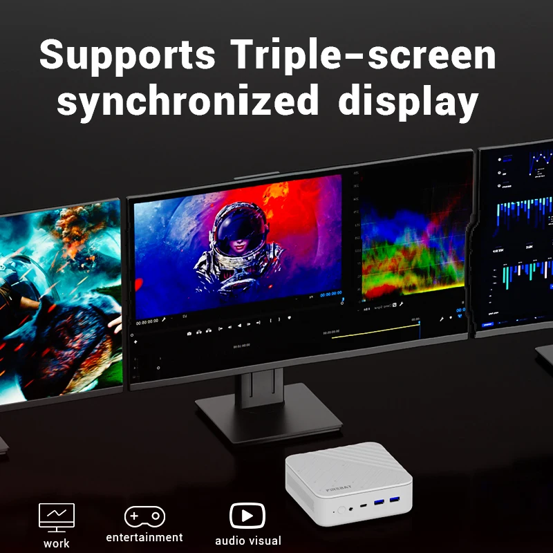 MINI-PC AMD Windows 11 Mini-PC 6 HDMI 2.1 Desktop-Computer