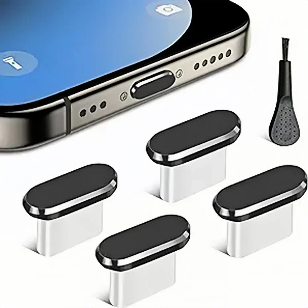 4 pezzi USB C tappo antipolvere con spazzola per pulizia Anti polvere USB-C spina copertura porta di ricarica tappi di copertura per Samsung Xiaomi tutti i telefoni di tipo C