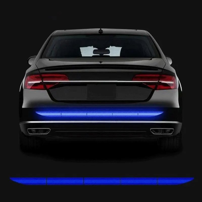 5 ชิ้นรถสติกเกอร์สะท้อนแสงเทปความปลอดภัย Anti Collision Warning แถบสะท้อนแสงสําหรับรถยนต์ Trunk ภายนอกสติกเกอร์