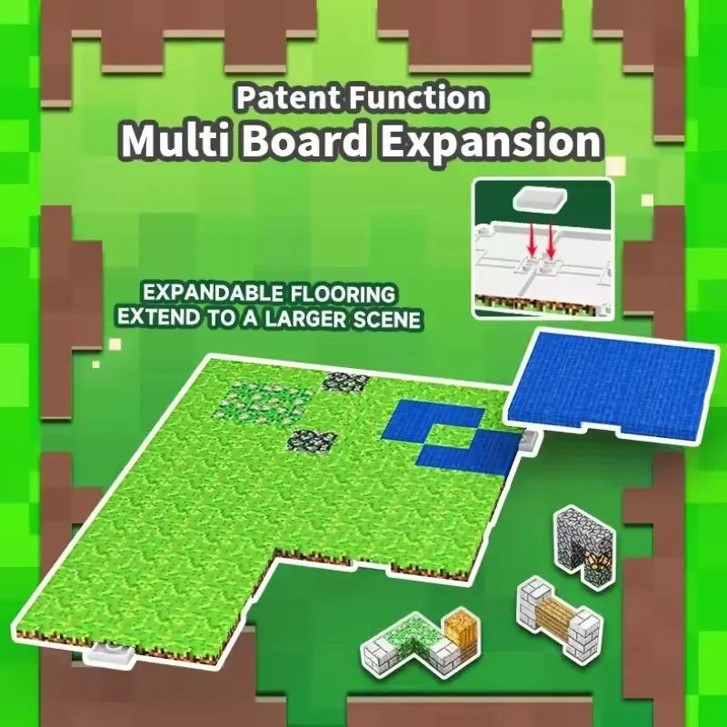 ฐานแม่เหล็กแผ่นหลากหลาย Baseplates Match Mine World บล็อกแม่เหล็กของเล่นสําหรับเด็กชายและเด็กหญิงของขวัญเด็ก