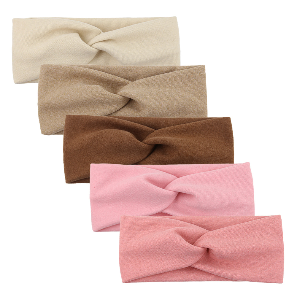 5 pçs/lote torção sólida bebê meninas headbands cashmere artesanal elástico hairbands outono inverno headwraps infantil moda headwear