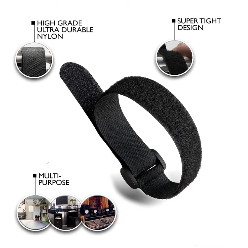 5 uds 20mm x 200/300/400/500mm correas de batería de Dron FPV correas de Velcro correas de Cable de seguridad de nailon ajustables brida de Cable con hebilla