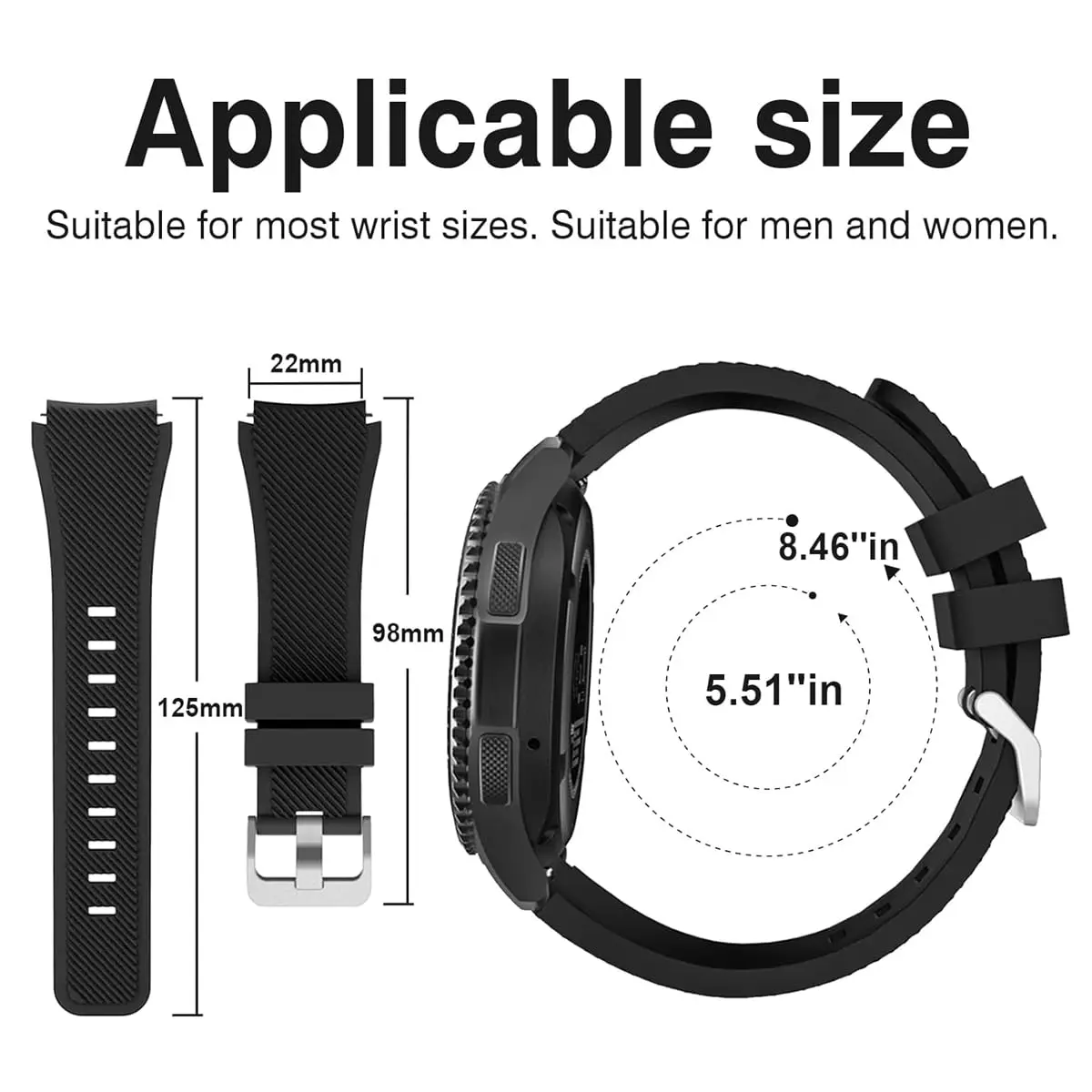 Correa de silicona de 20mm y 22mm para Samsung Galaxy Watch 6/5/4 40mm/Gear S3/pulsera clásica 46 para Huawei watch Gt 2e/5 pro bandas de 45mm