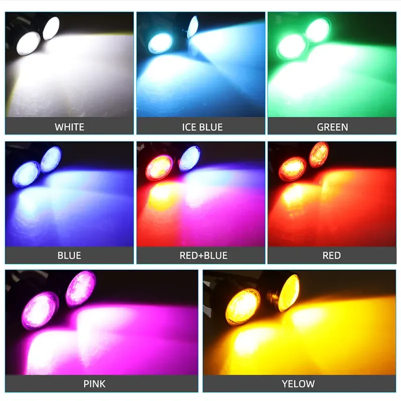 2pcs รถจักรยานยนต์แฟลช Strobe Eagle Eye รถจักรยานยนต์ Daytime Running Light หมอกโคมไฟไฟหน้า Moto อุปกรณ์เสริม