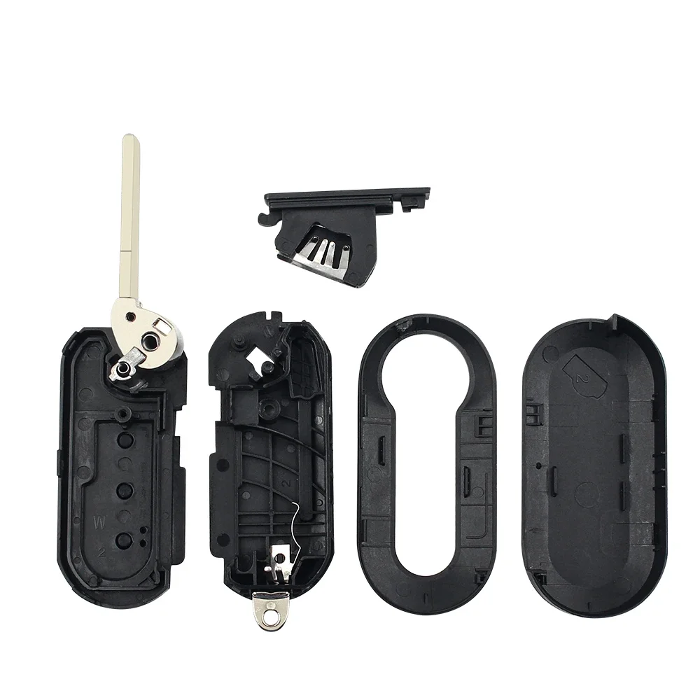 KEYYOU フィアット 500 パンダプントブラボー 3 ボタン通常フリップリモート車のキーシェルブランクケースハウジング Fob キーレス SIP22 ブレード