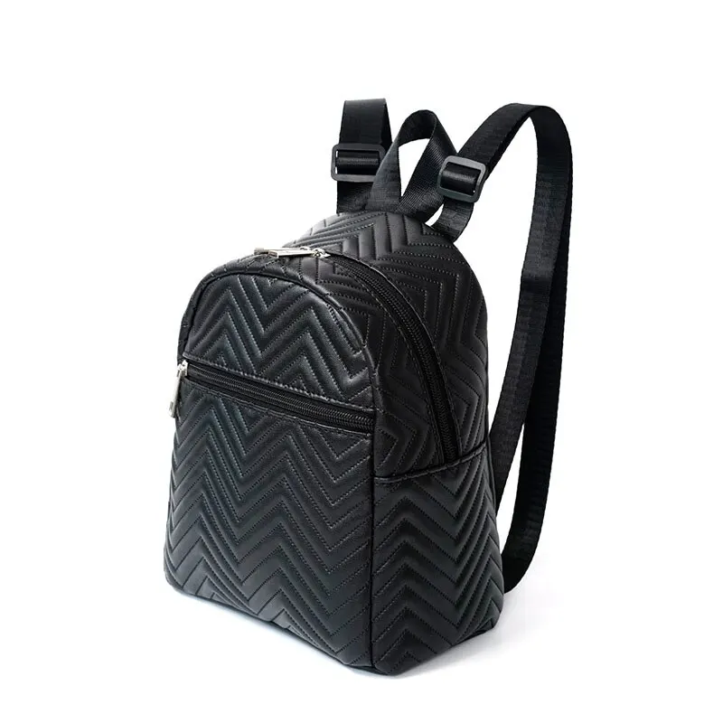 Mini Chevron Funcional Mulheres Moda Mochila Acolchoada