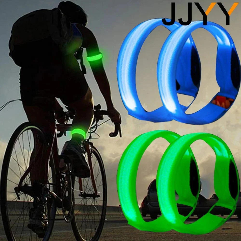 JJYY 1PC Outdoor Sports Night Running Armband LED Light USB Rechargeable Safety Belt Arm Leg Warning Wristband Cycling Bike Bic