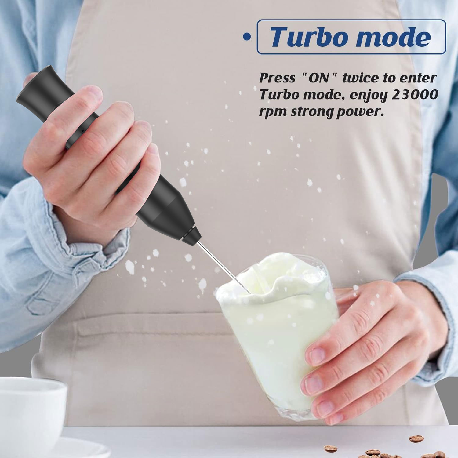 Tinsol mini batedor de leite elétrico portátil sem fio batedor de leite usb recarregável agitador de café misturador de mão elétrico, batedor de ovo