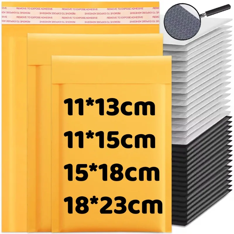 50-10 pacotes de envelopes de papel kraft com bolhas, envelopes de papel autovedantes, à prova d'água, acolchoados, sacos de envio de espuma para embalagem