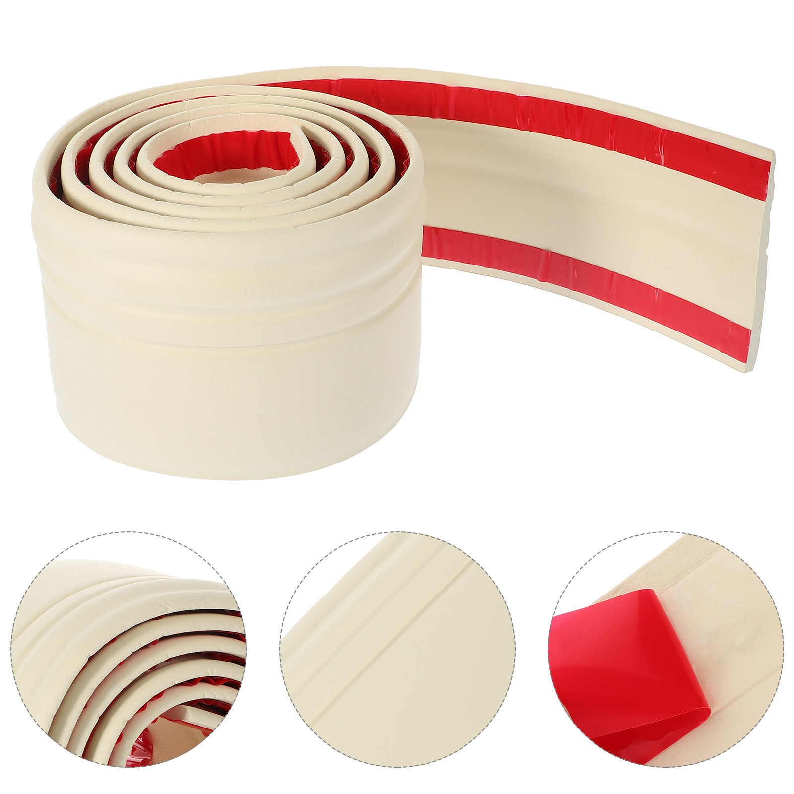 Baseboard Border Thickened Self Adhesive Wall Trim Skirting Border Decoration Peel Stick Home Office Tile Edging Strip