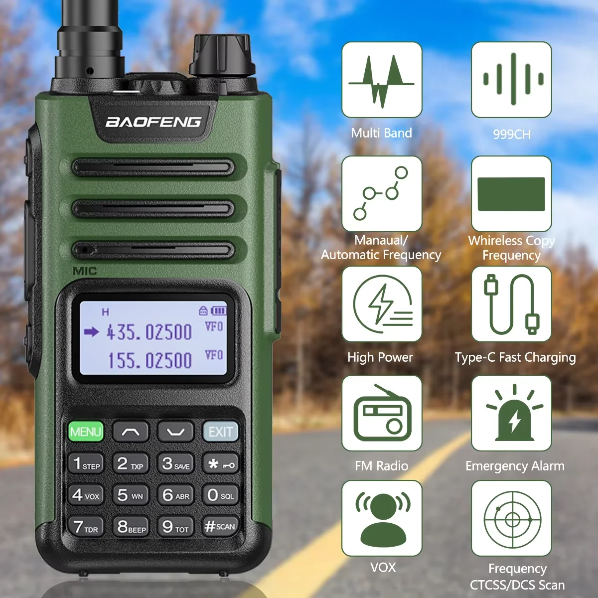 Baofeng M-13 Pro V2 Air Band Walkie Talkie Long Range Wireless Copy Frequency Multi Band NOAA Type-C AM Two Way Radio