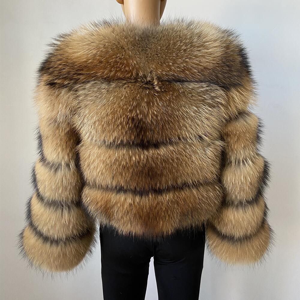 BEIZIRU Custom plus Size dames echte wasbeerbontjas Winter lange mouw natuurlijke luxe warme dikke jas voor dames