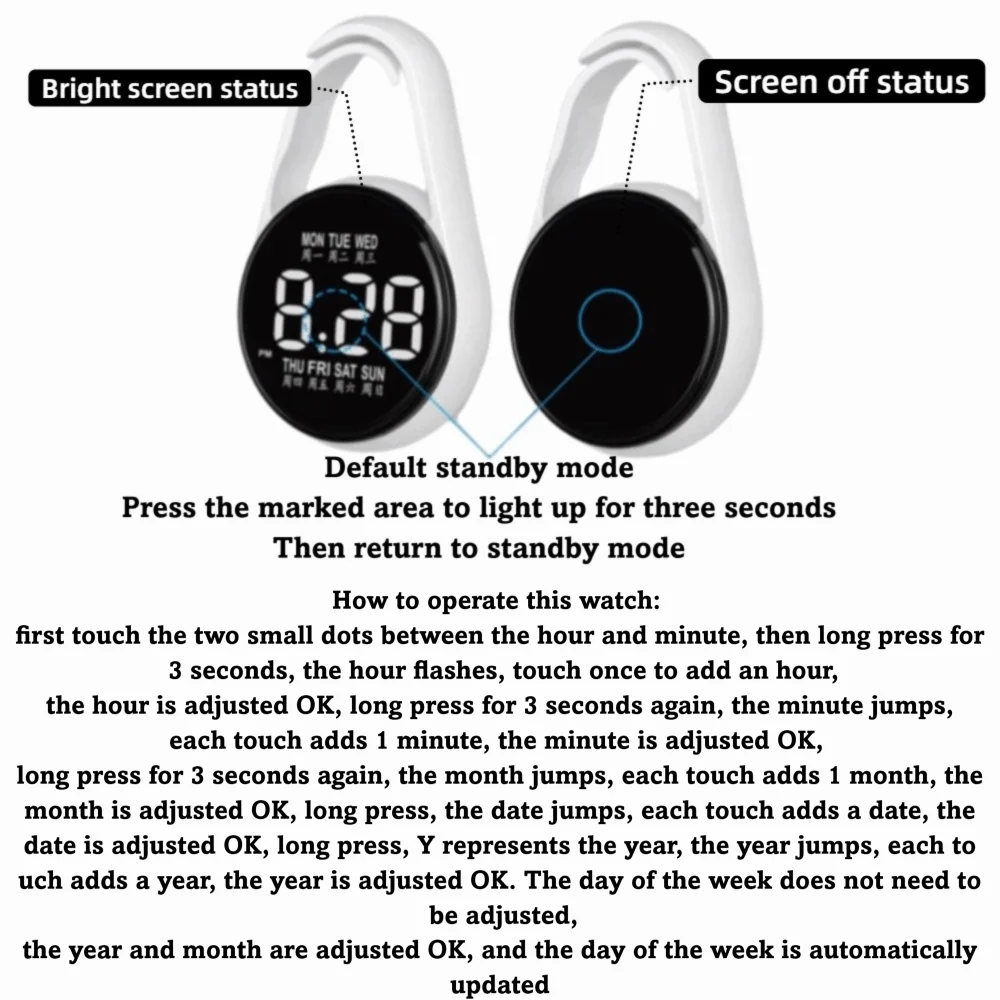 Reloj colgante electrónico LED, luz nocturna, reloj colgante electrónico digital, reloj de bolsillo