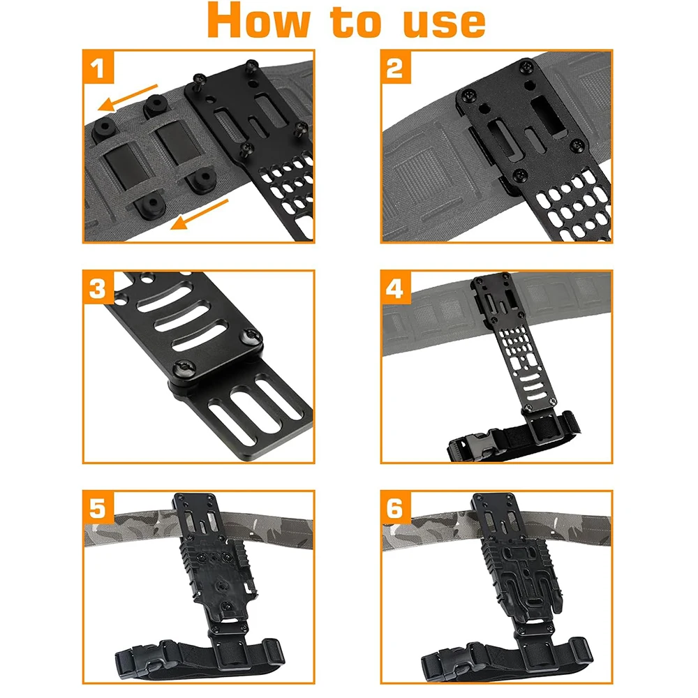 Adaptador de funda Modular táctica con kit QLS, plataforma de funda para pierna caída con correa para pierna, equipo de policía
